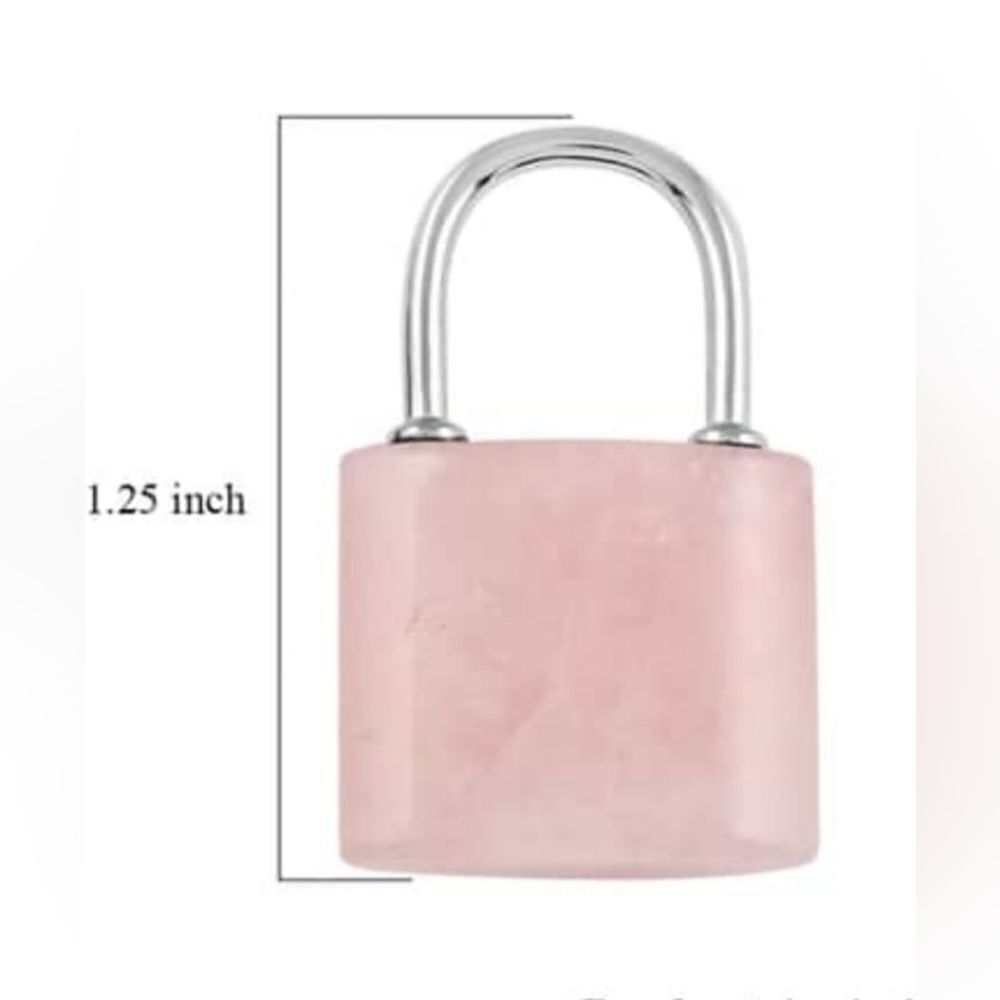 Rose Quartz Lock & Key Pendant - Picture 9 of 14